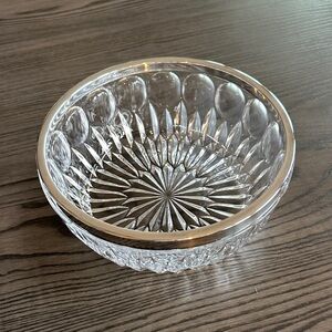 Vintage Lead Crystal Bowl with Sterling Silver Rim